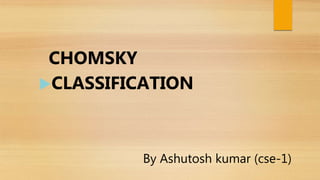By Ashutosh kumar (cse-1)
CHOMSKY
CLASSIFICATION
 