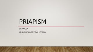 PRIAPISM
DR KAYULA
JRMO CHIPATA CENTRAL HOSPITAL
 