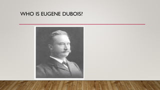 WHO IS EUGENE DUBOIS?
 