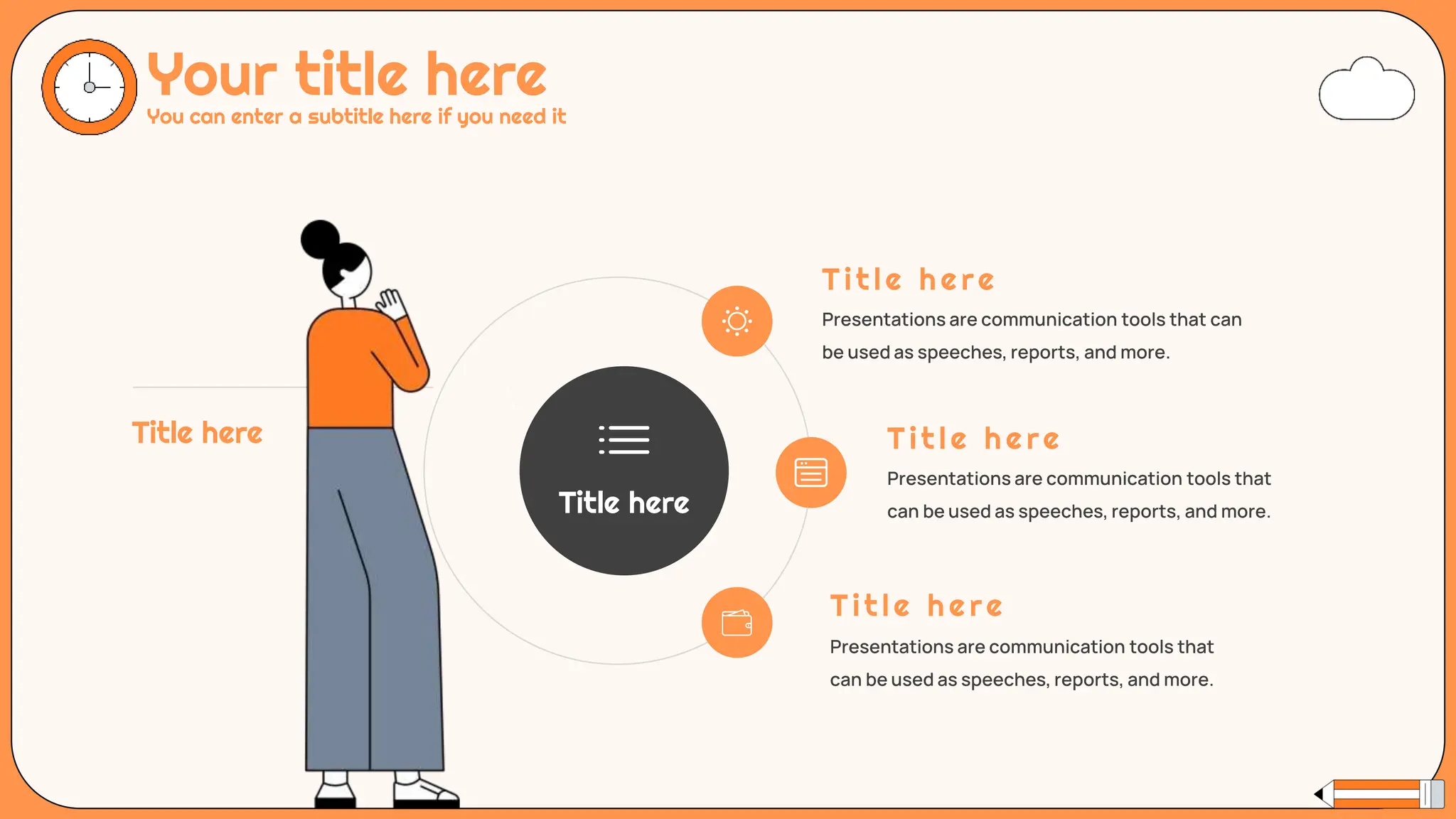 Your title here
You can enter a subtitle here if you need it
Title here
Title here
 