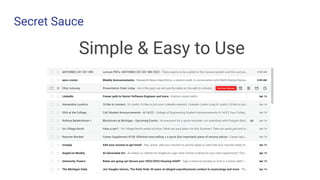 Secret Sauce
Simple & Easy to Use
 