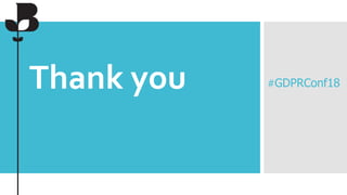 Thank you #GDPRConf18
 