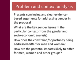 Gender in project design