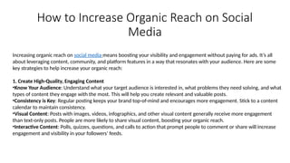 How to Increase Organic Reach on Social Media | PPTX