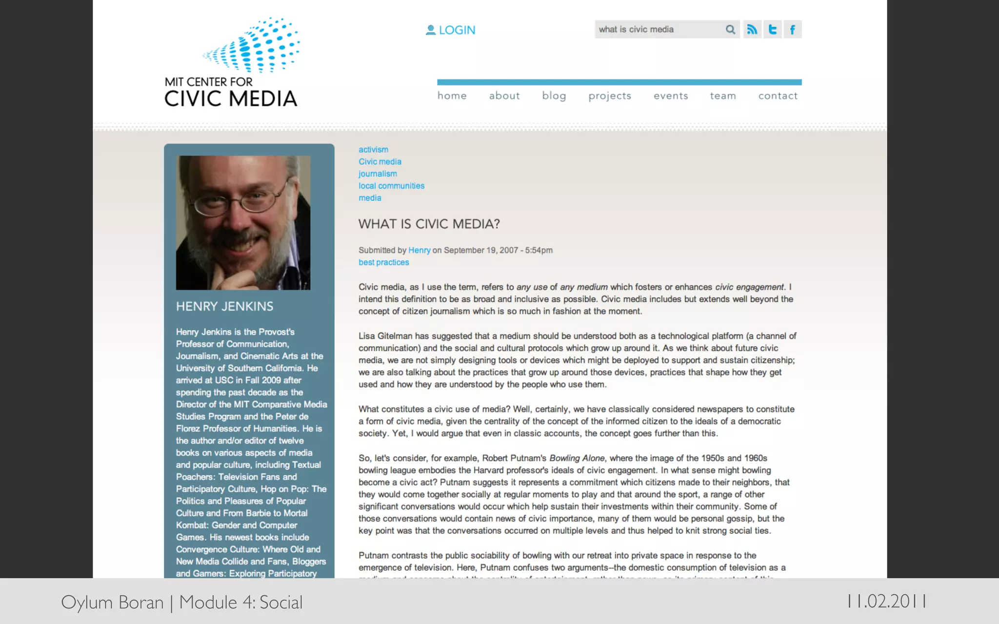 Oylum Boran | Module 4: Social	

   11.02.2011	

 