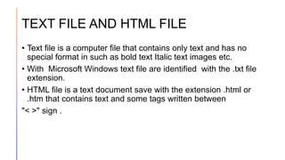 INTRODUCTION TO HTML | PPT
