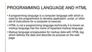 INTRODUCTION TO HTML | PPT