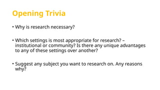 Introduction to Research and how to identify research problems | PPTX