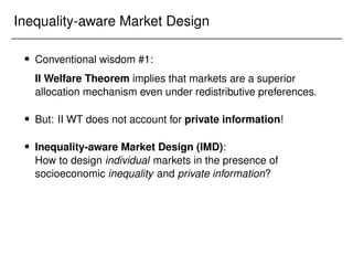 Optimal Redistribution via Income Taxation and Market Design | PDF