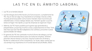 El uso de las TIC en la vida cotidiana y laboral. | PDF
