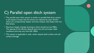 Parallel Ditch System Comprehensive Guide to Field Drainage Methods and Crop Drainage Needs | PDF