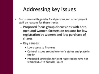 Gender in project implementation