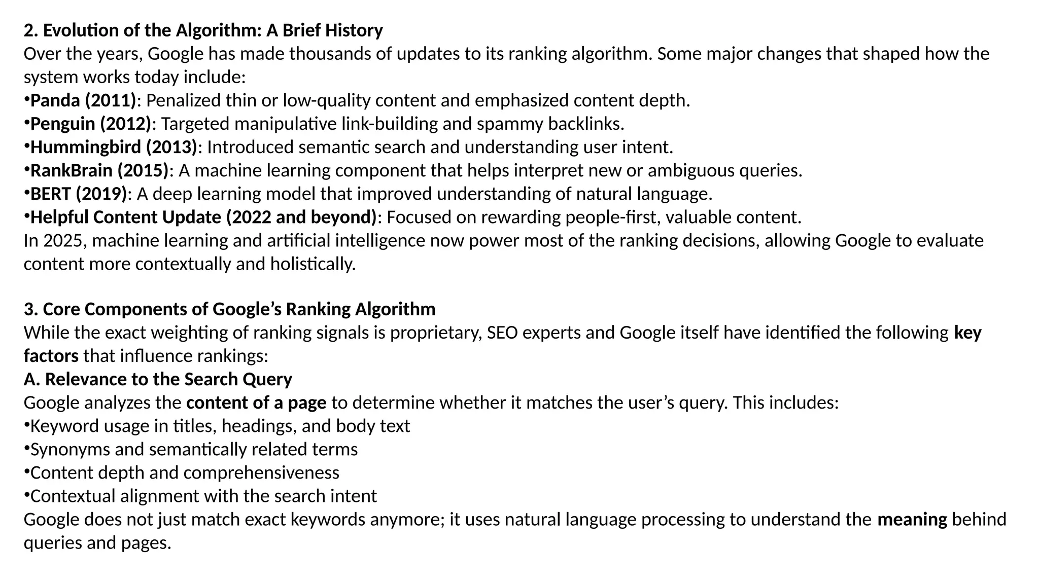 Understanding Google’s Ranking Algorithm | PPTX
