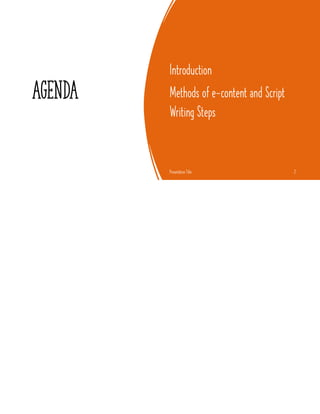 Content And Script Technology E-content and Script Writing Steps | PDF