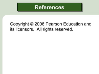 ReferencesReferences
Copyright © 2006 Pearson Education and
its licensors. All rights reserved.
 