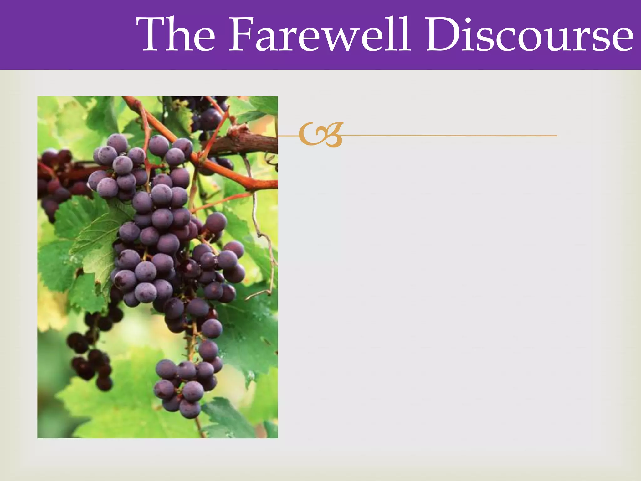 The Farewell Discourse

       
 