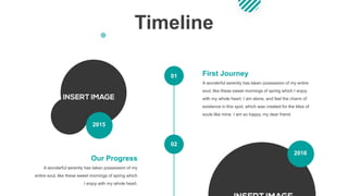 Timeline
2015
A wonderful serenity has taken possession of my entire
soul, like these sweet mornings of spring which I enjoy
with my whole heart. I am alone, and feel the charm of
existence in this spot, which was created for the bliss of
souls like mine. I am so happy, my dear friend
First Journey
A wonderful serenity has taken possession of my
entire soul, like these sweet mornings of spring which
I enjoy with my whole heart.
Our Progress
2016
01
02
 