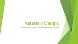 Materia y Energía
Comprendiendo las Diferentes Formas y Transformaciones
 