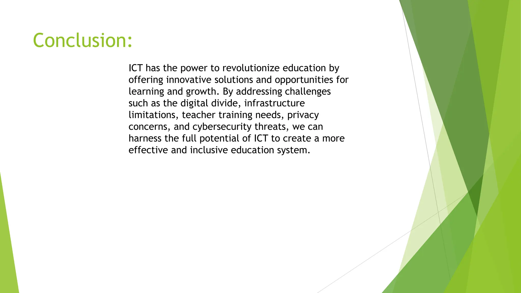 ICT role in 21th century in education and it's challenges | PPTX