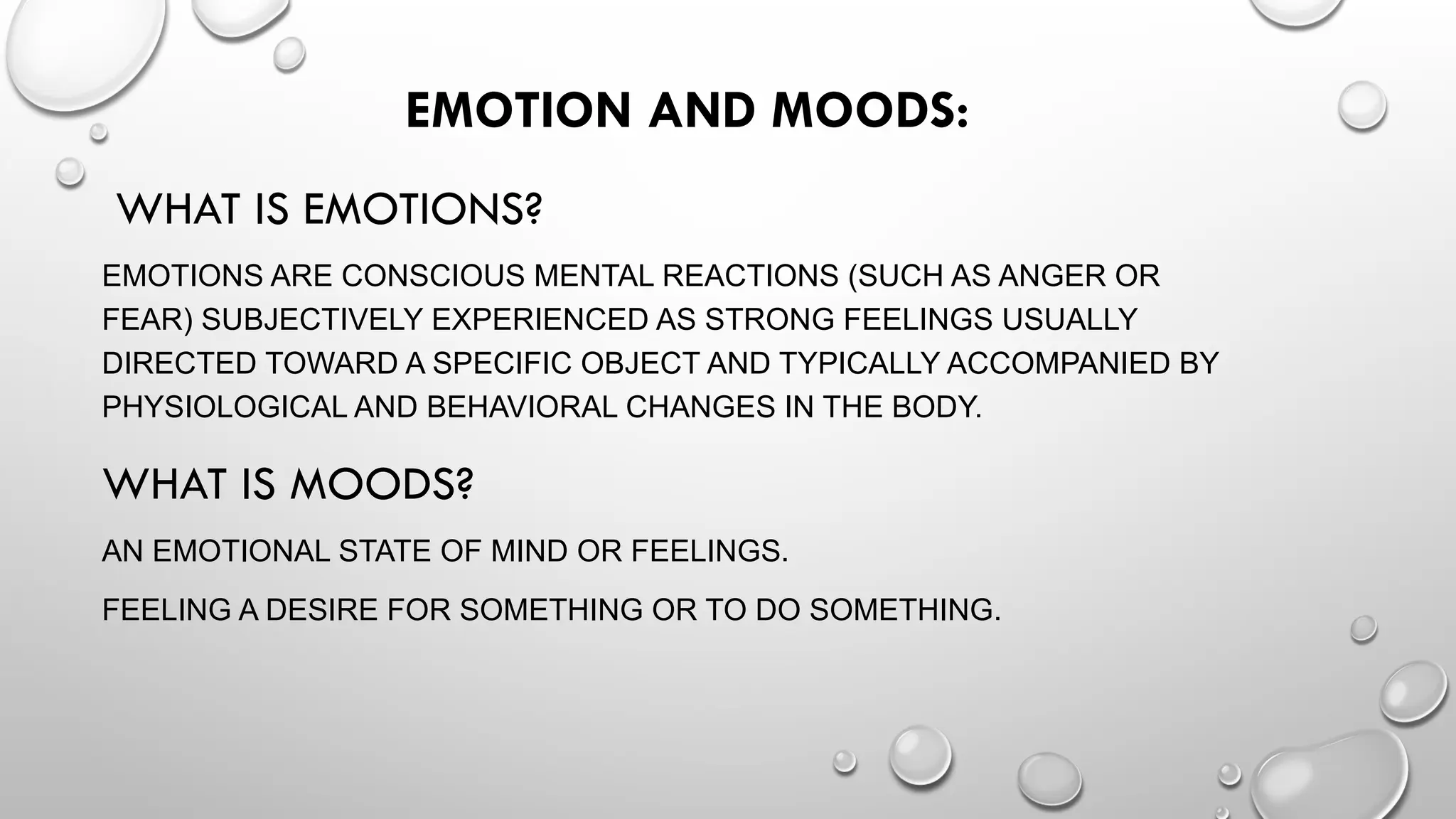 Presentation emotions and moods, basics type of emotions | PPTX