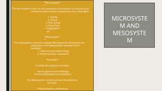 Messo System Presentation on Ecological Theory of Bronfenbrenner | PPTX