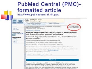 PubMed Central (PMC)-
formatted article
http://www.pubmedcentral.nih.gov/
 
