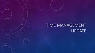 TIME MANAGEMENT 
UPDATE 
 