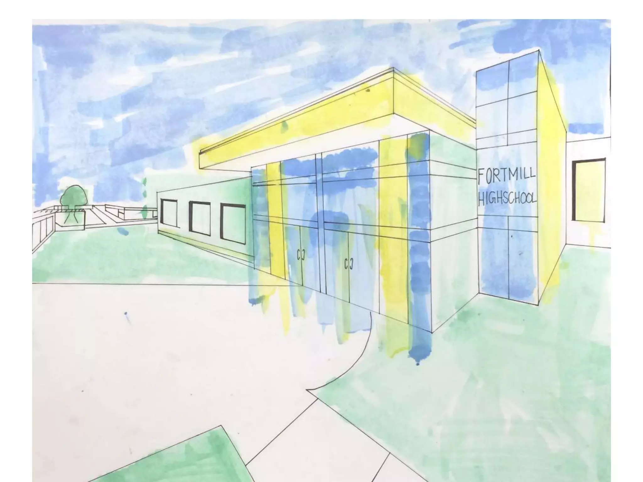 Our School In Two-Point Perspective