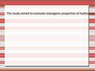The study aimed to evaluate osteogenic  properties of hydroxyapatite  (HA) scaffold combined with extracellular matrix (ECM) derived in vitro from rat primary calvarial osteoblasts  or dermal fibroblasts. The cellular viability, and the ECM deposited onto synthetic HA microparticles  were assessed by MTT, Glycosaminoglycan , and Hydroxyproline  assays as well as immunohistochemistry  and scanning electron microscopy after 21 days of culture. The decellularized  HA-ECM constructs were implanted in critical-sized calvarial  defects of Sprague- Dowley  rats, followed by bone repair and local inflammatory response assessments by histomorphometry  and immunohistochemistry  at 12 weeks postoperatively.  
