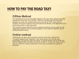 Rules and Regulations to Road Tax In Delhi