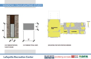Lafayette Recreation Center
WINDOW / DAYLIGHTING STUDY
 