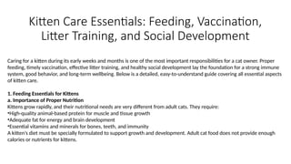Kitten Care Essentials: Feeding, Vaccination, Litter Training, and ...