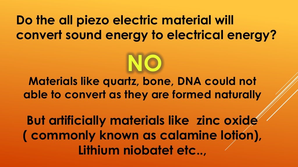 Conversion of Sound energy into electric energy