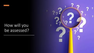 How will you
be assessed?
 