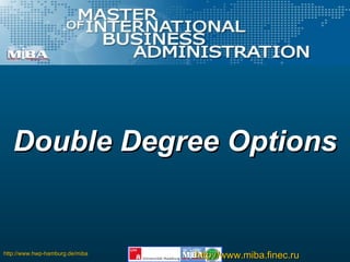 Double Degree Options 