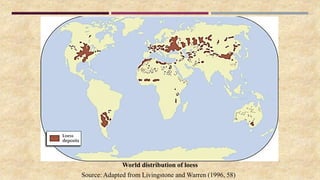 World distribution of loess
Source: Adapted from Livingstone and Warren (1996, 58)
 