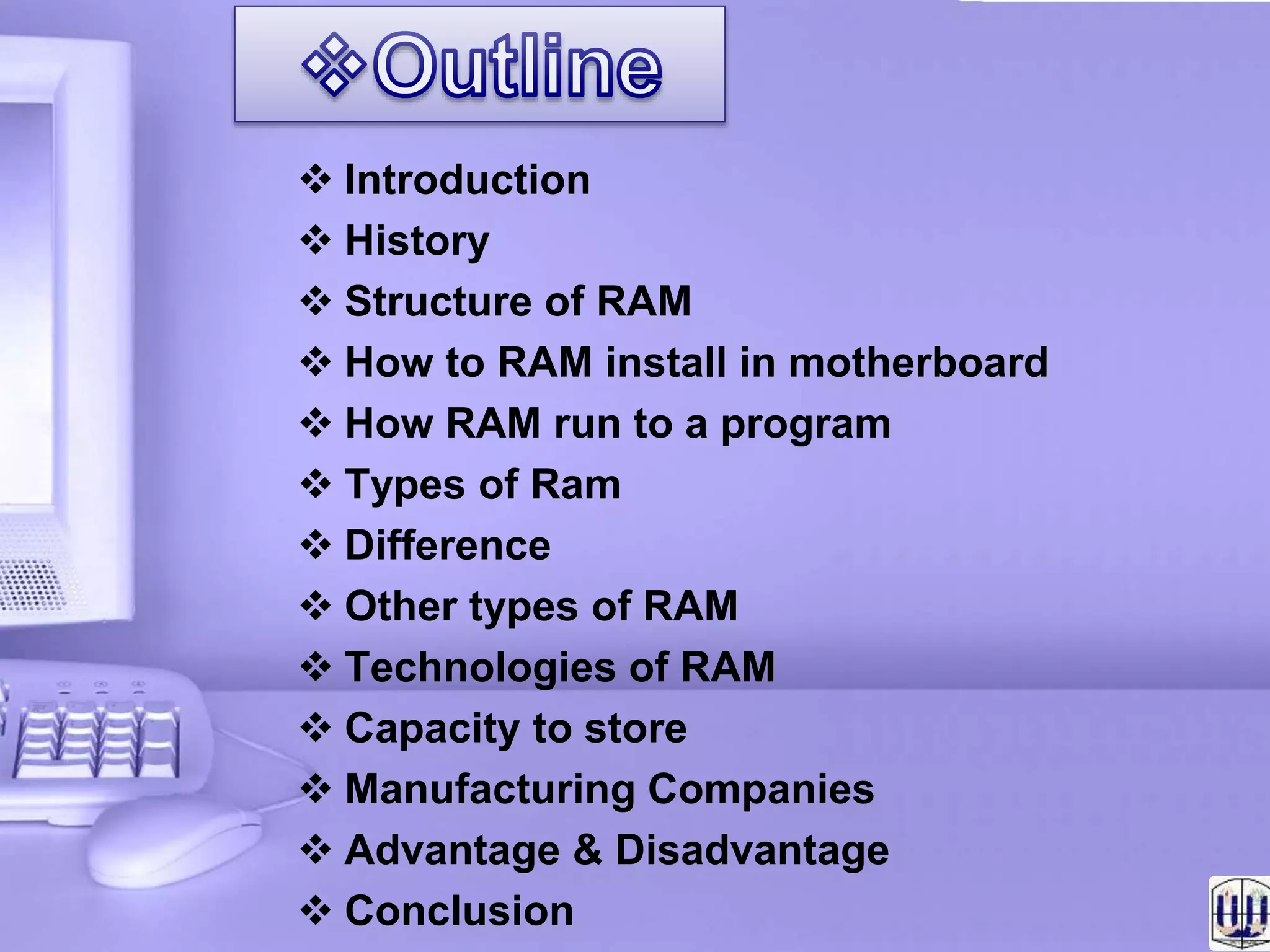 Presentation About Computer RAM PPT Presentation about computer ram ppt