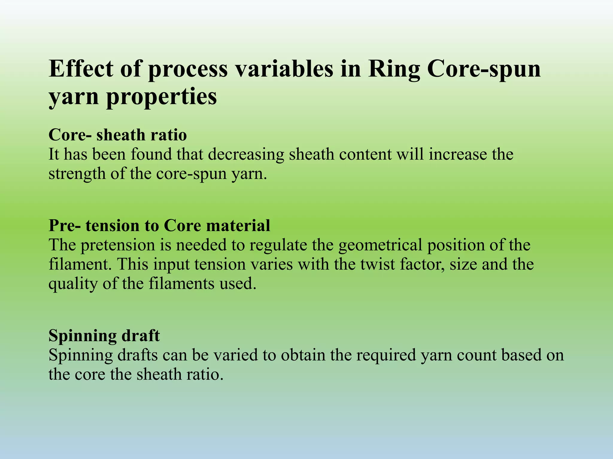 Presentation about Core Spun Yarn.pptx | Needlework | Arts and Crafts