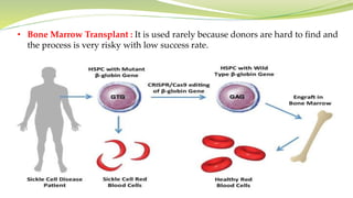• Bone Marrow Transplant : It is used rarely because donors are hard to find and
the process is very risky with low success rate.
 