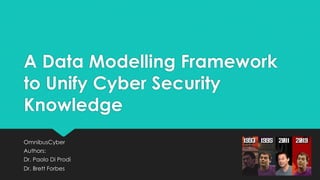 A Data Modelling Framework
to Unify Cyber Security
Knowledge
OmnibusCyber
Authors:
Dr. Paolo Di Prodi
Dr. Brett Forbes
 