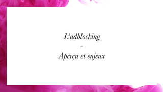 L’adblocking
-
Aperçu et enjeux
 
