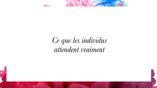 Ce que les individus
attendent vraiment
 