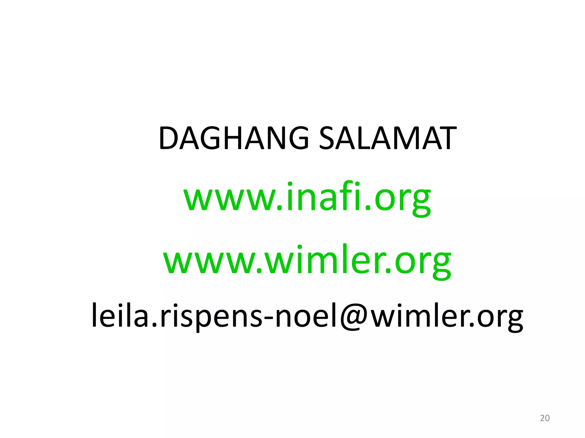 DAGHANG SALAMATwww.inafi.orgwww.wimler.orgleila.rispens-noel@wimler.org20