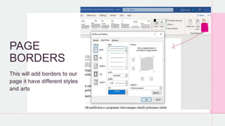 how to use design option in Microsoft word | PPTX
