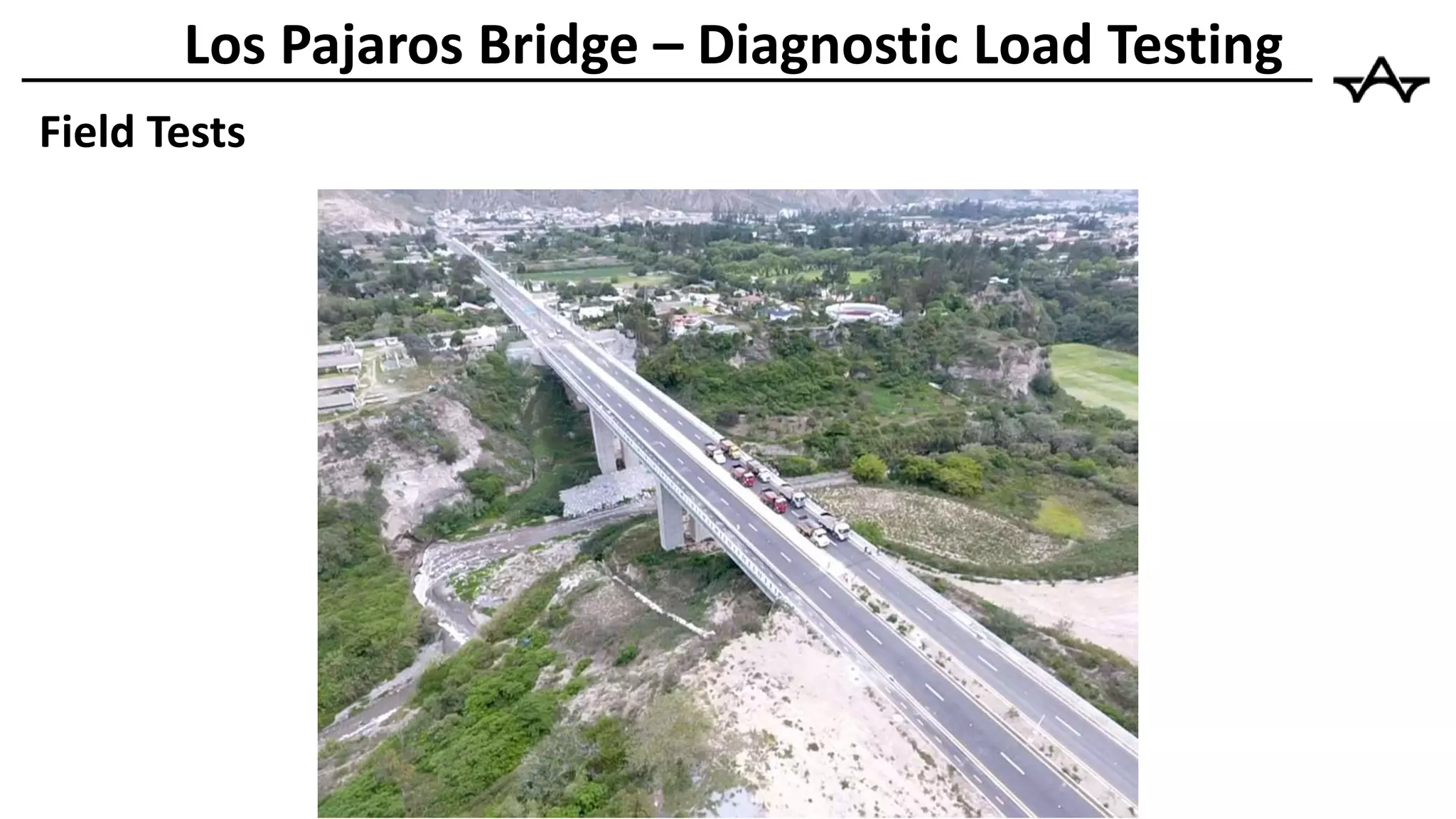 Field Tests
Los Pajaros Bridge – Diagnostic Load Testing
 