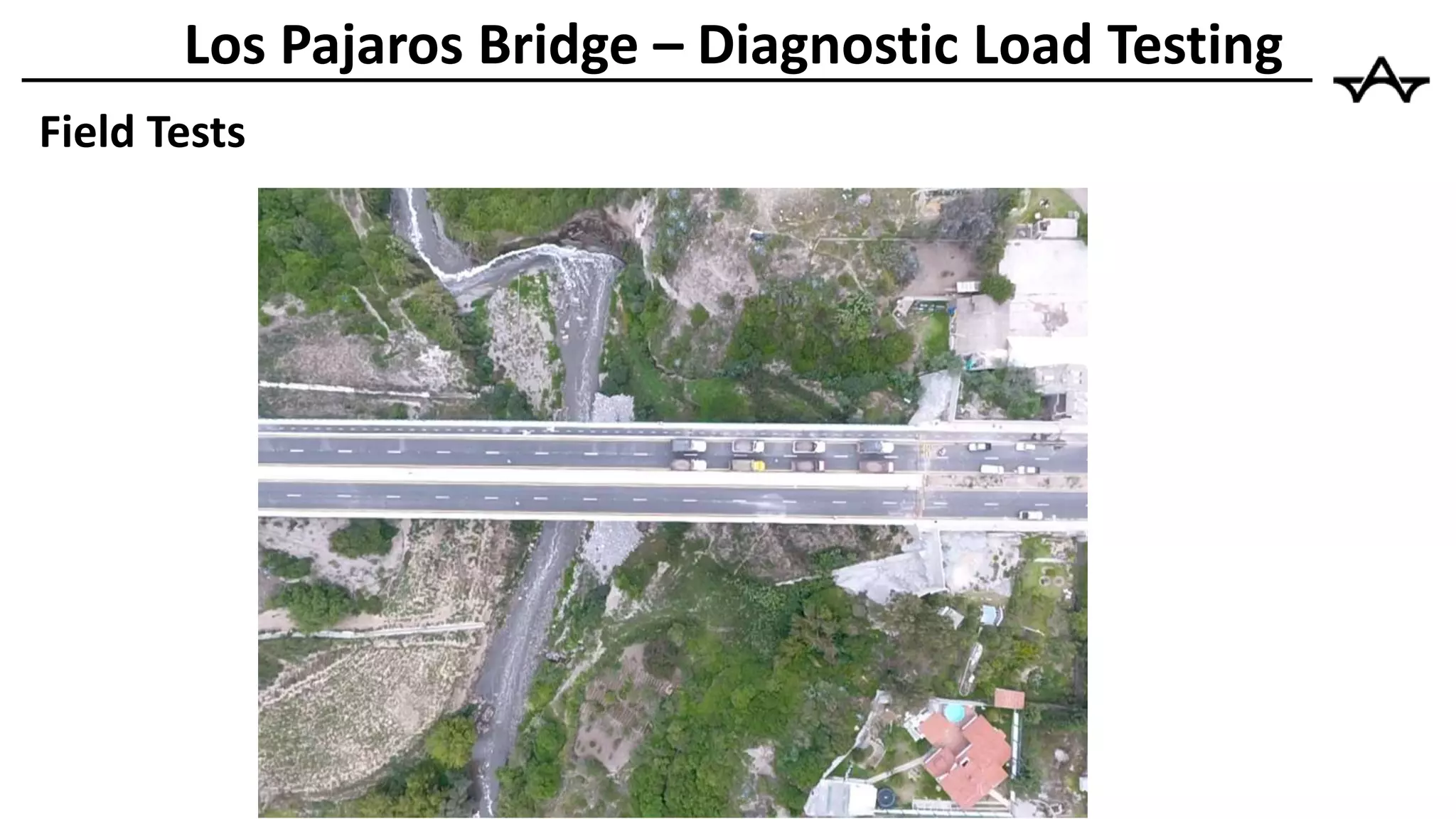 Field Tests
Los Pajaros Bridge – Diagnostic Load Testing
 