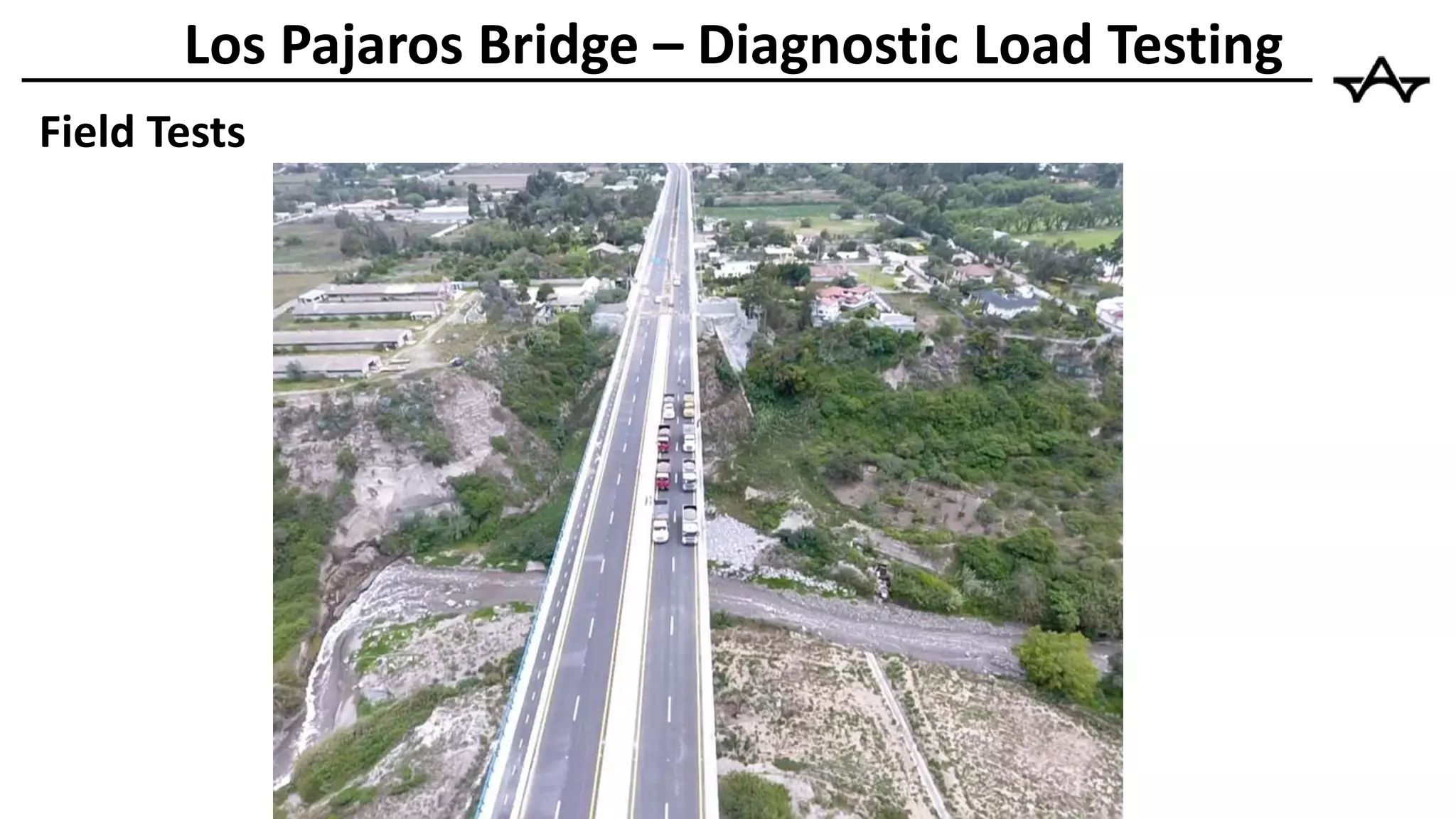 Field Tests
Los Pajaros Bridge – Diagnostic Load Testing
 