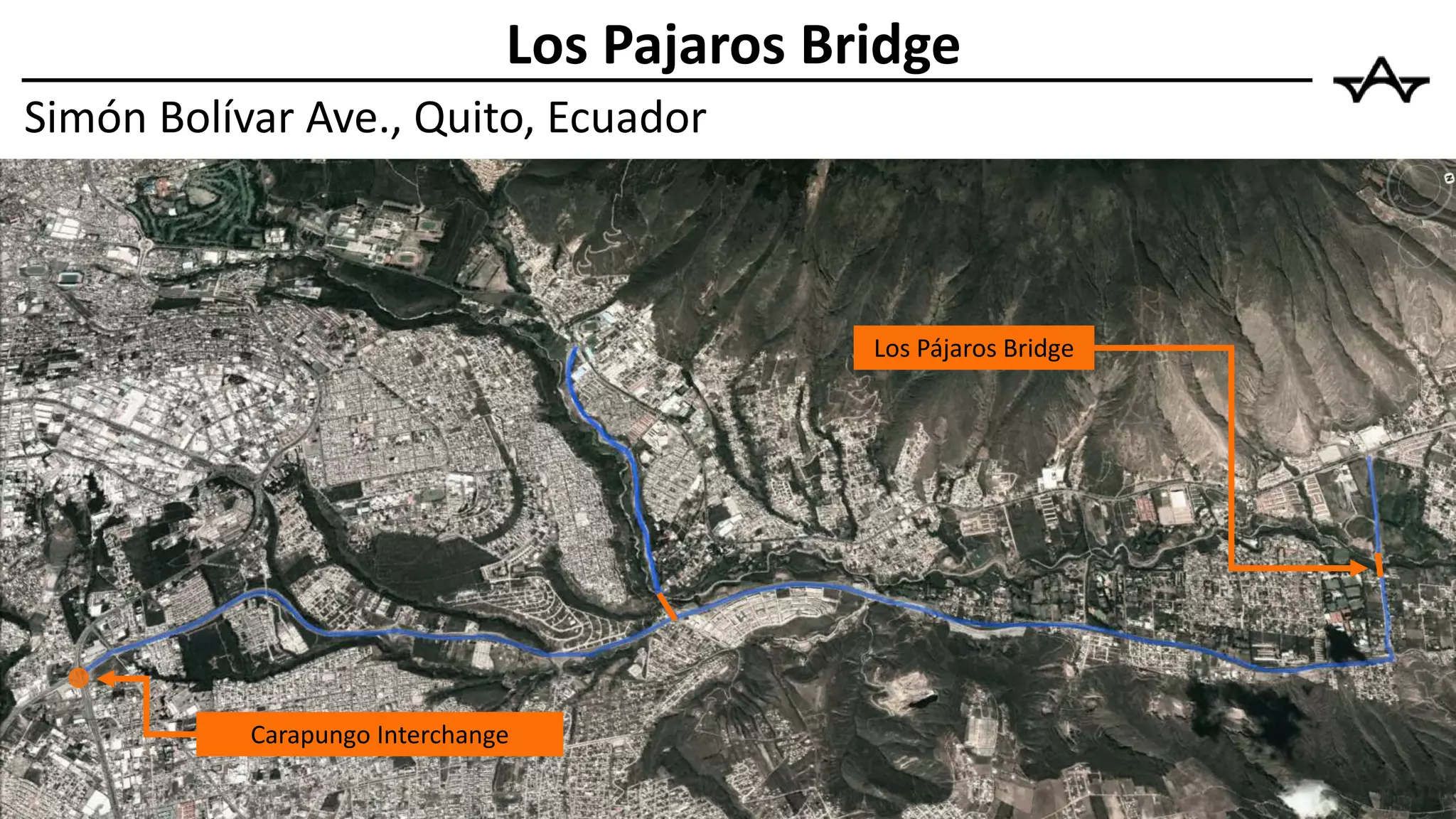 Los Pajaros Bridge
Simón Bolívar Ave., Quito, Ecuador
Los Pájaros Bridge
Carapungo Interchange
 