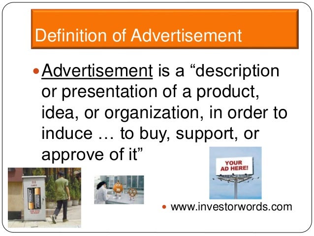 Presentation about advertisement