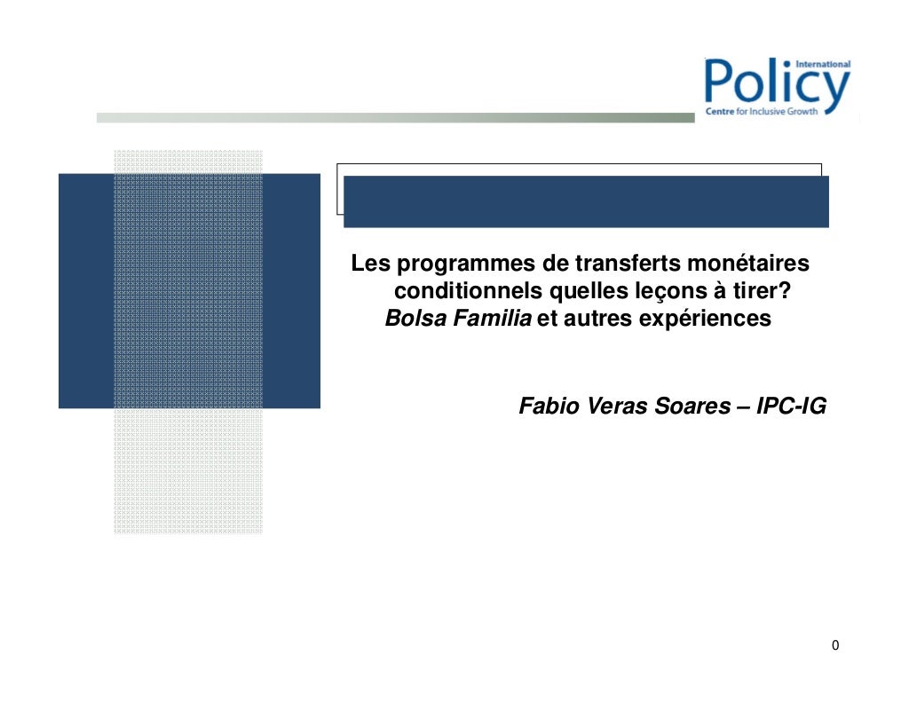 Lessons From Conditional Cash Transfer Programmes Bolsa Familia And